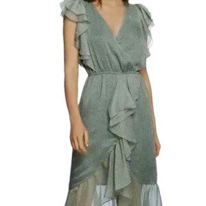 1. State Meadow Sweet High Low Flutter Summer Dress Moss Green Size M